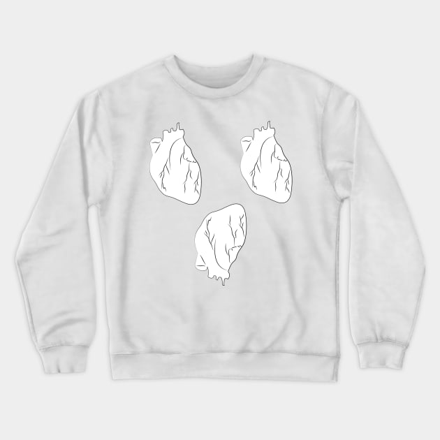 Black and white Anatomical Heart Pattern Crewneck Sweatshirt by emadamsinc